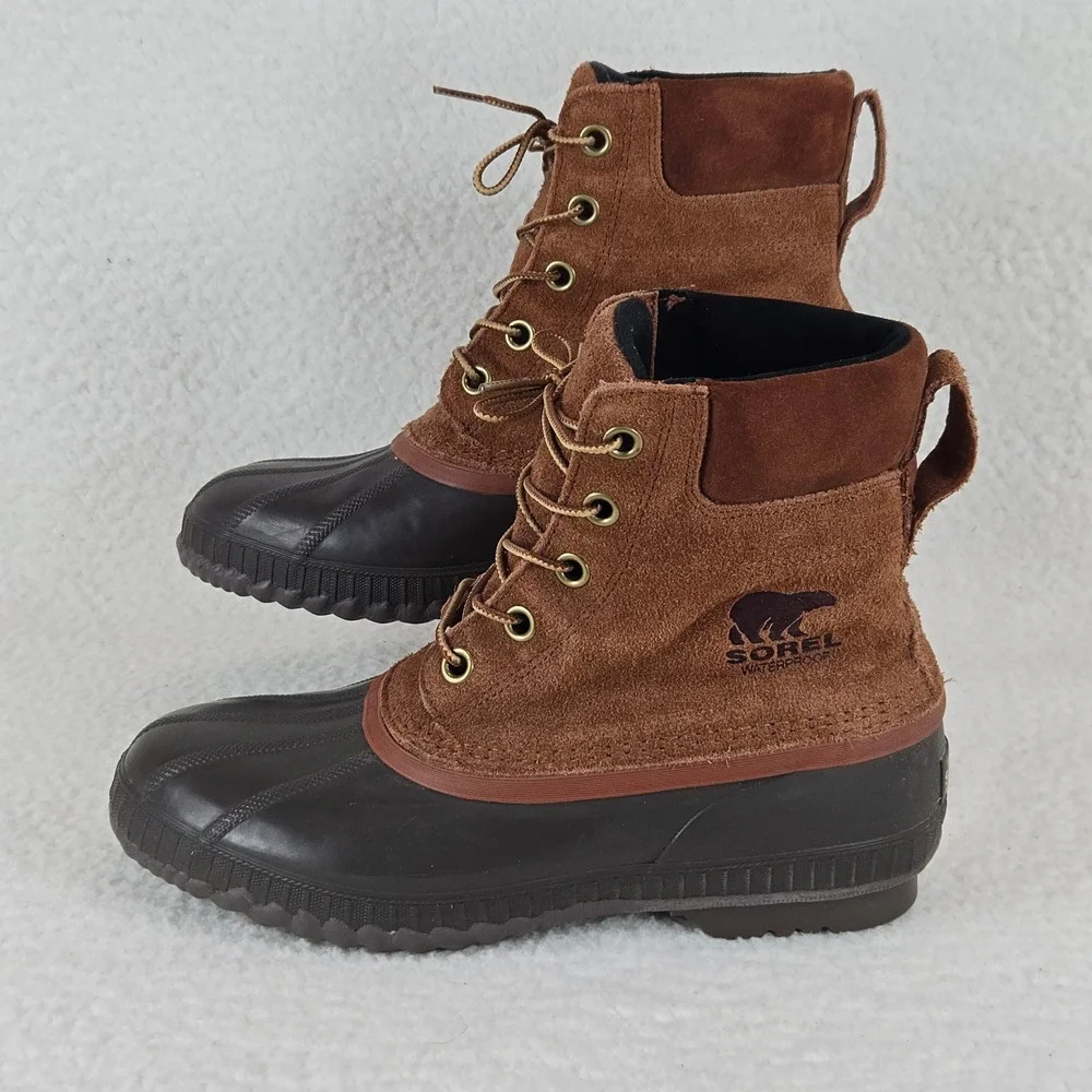 Sorel Mens Cheyanne II Waterproof Duck Boots 10.5 Brown Suede NM3447-242 Outdoor